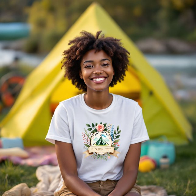 Anpassningsbar Camp Bride Bachelorette T Shirt (Custom Camp Bride Bachelorette Tri-Blend Shirt)
