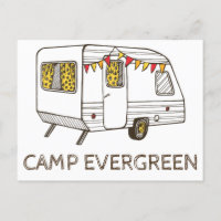 Anpassningsbar Camp-vykort med Camper Trailer Cara