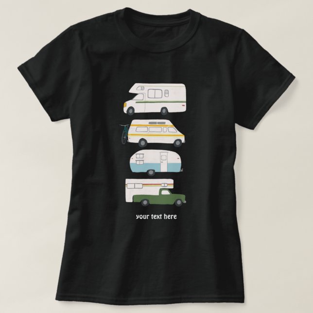 ANPASSNINGSBAR Campervan vanlife RV Trailer T Shirt (Design framsida)