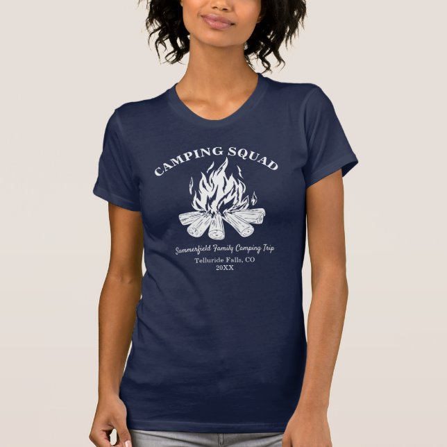 Anpassningsbar Campfire Family Vacation Camping Re T Shirt (Framsida)