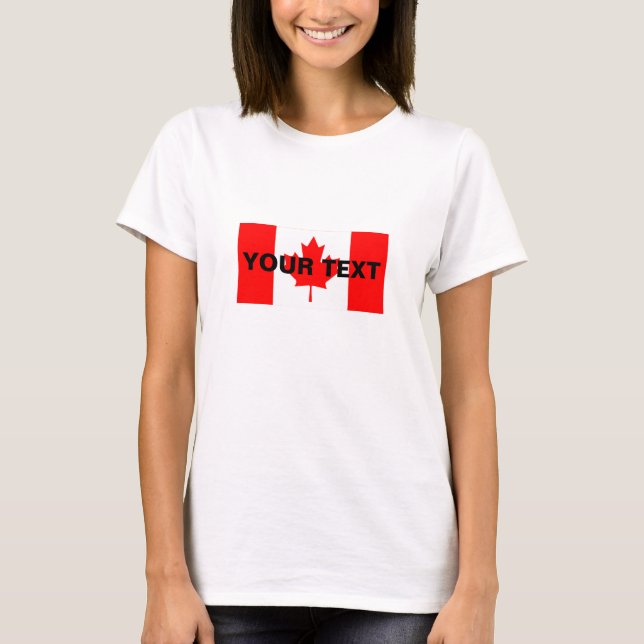 Anpassningsbar Canada Flagga T-shirt (Framsida)