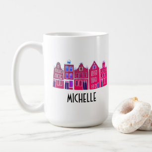 ANPASSNINGSBAR Canal Houses Row Amsterdam Holland Kaffemugg