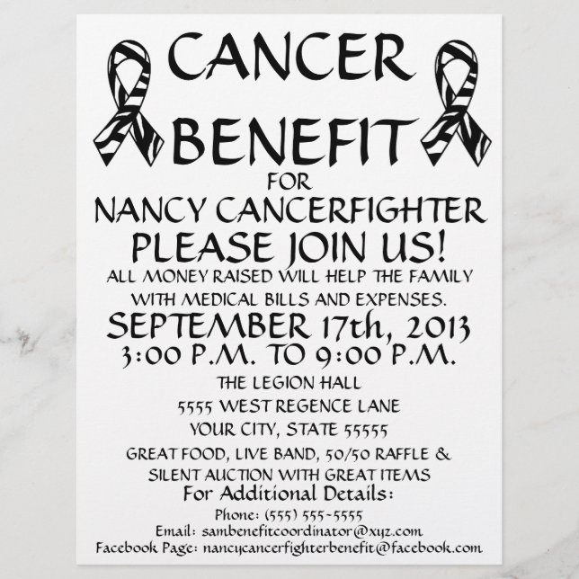 Anpassningsbar Cancer Benefit Flyer (Framsidan)