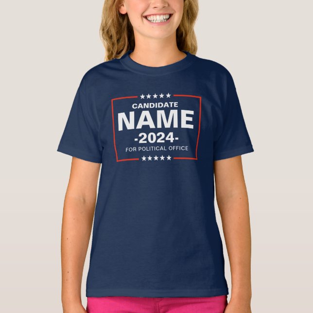 Anpassningsbar Candidate Namn T Shirt (Framsida)