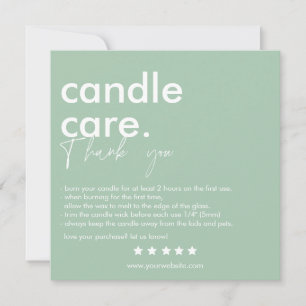 Anpassningsbar Candle Care och tackkort - redigerb Tack Kort