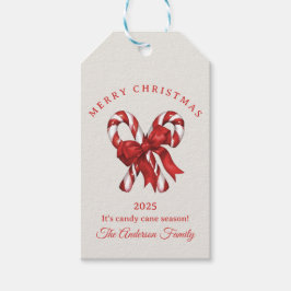 Anpassningsbar candy cane god jul red presentetikett