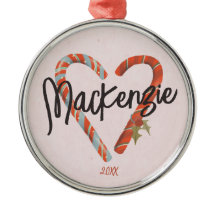 Anpassningsbar Candy cane Heart Namn jul