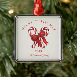 Anpassningsbar candy cane julklapp julgransprydnad metall