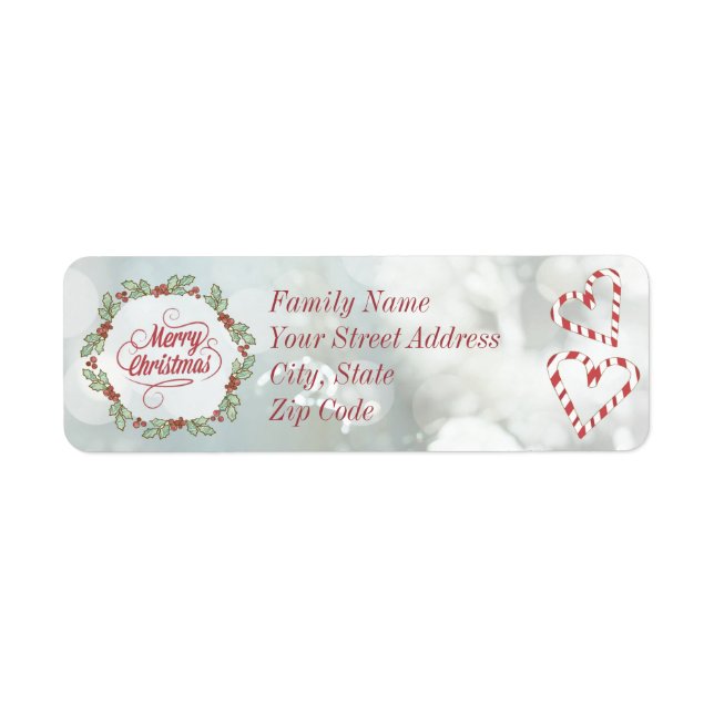 Anpassningsbar Candy cane Returetiketter Returadress Etikett (Framsidan)