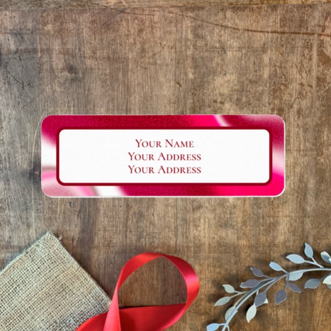 Anpassningsbar Candy cane Röda julen Returadress Returadress Etikett (Add your name and address to this cool red candy cane Christmas return address label. )