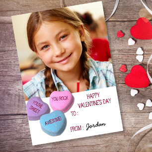 Anpassningsbar Candy Heart Valentines Day Classroo Inbjudningar