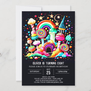 Anpassningsbar Candyland Birthday Inbjudningar