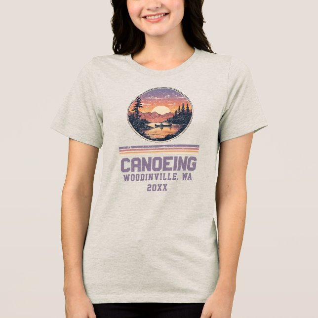 Anpassningsbar Canoeing Älskare Canoe-plats Namn T Shirt (Framsida)
