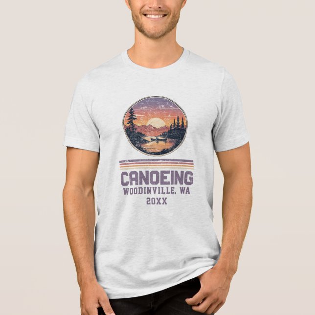 Anpassningsbar Canoeing Älskare Canoe-plats Namn T Shirt (Framsida)