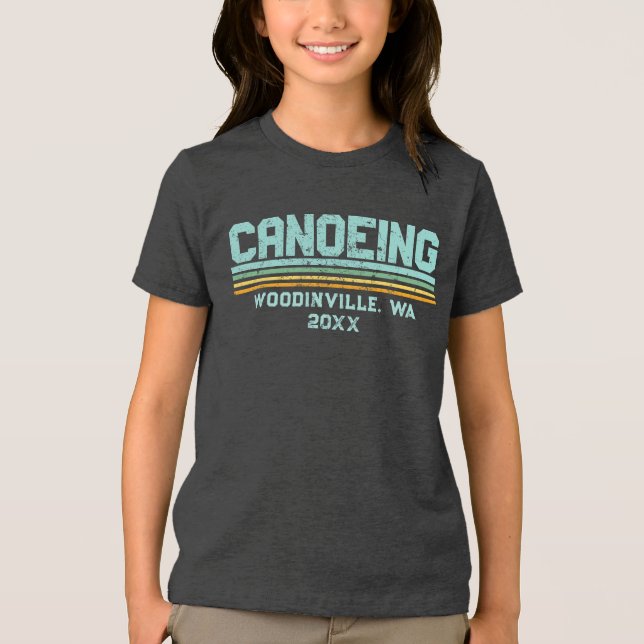 Anpassningsbar Canoeing Älskare Canoe-plats Namn T Shirt (Framsida)