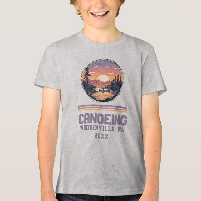 Anpassningsbar Canoeing Älskare Canoe-plats Namn T Shirt (Framsida)