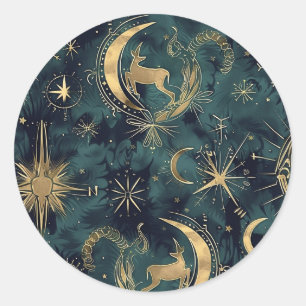 Anpassningsbar Capricorn Stationary Stickers Runt Klistermärke