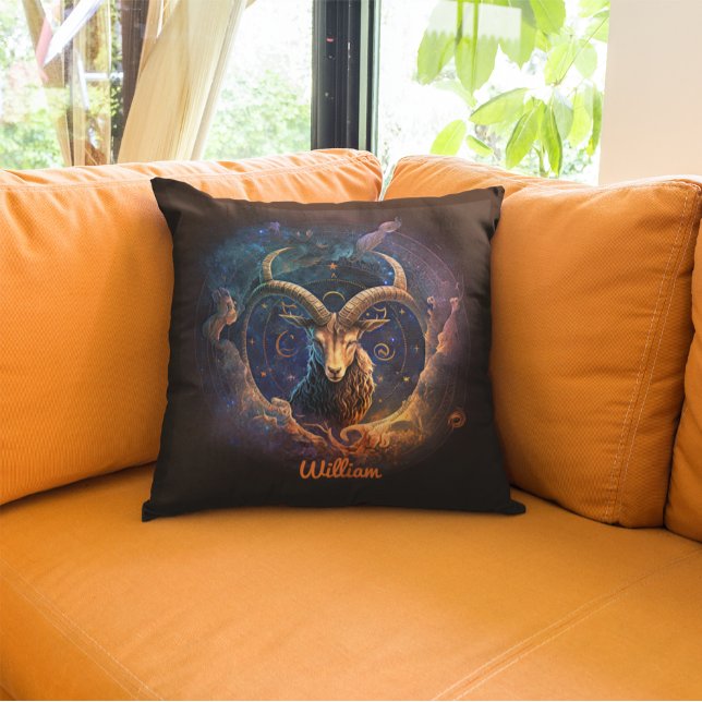 Anpassningsbar Capricorn Zodiac Horoscope Fantasy  Kudde (Skapare uppladdad)
