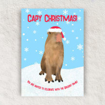 Anpassningsbar Capybara Pun Capy Julfamilj Helgdag