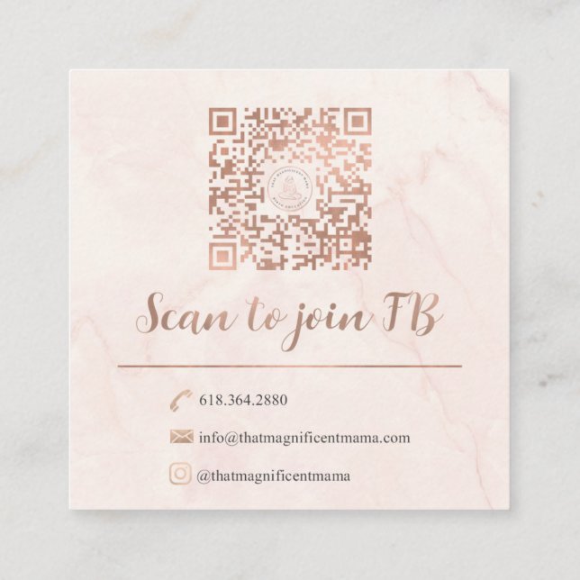 Anpassningsbar Card-design | Ej redigerbar Zazzle- Fyrkantigt Visitkort (Baksida)