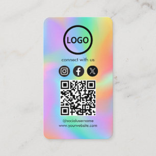 Anpassningsbar Card Social Media QR Regnbågsolycko Visitkort