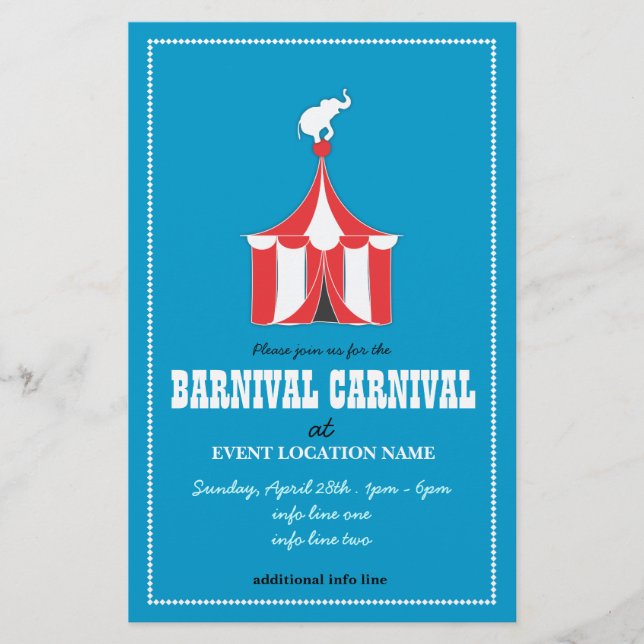 ANPASSNINGSBAR Carnival Event Flyer BLUE (Framsidan)
