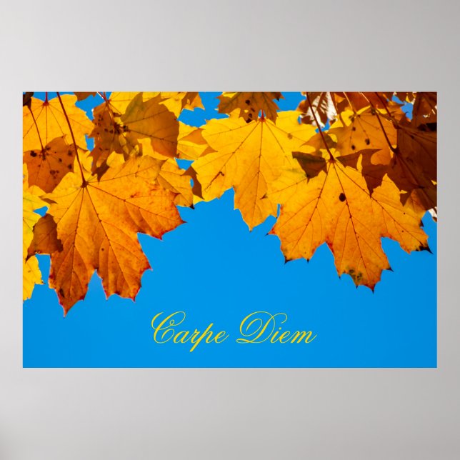 Anpassningsbar Carpe Diem med färgad löv Poste Poster (Framsidan)