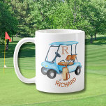 Anpassningsbar Cart Klubbs Monogram Namn Kaffemugg<br><div class="desc">Anpassningsbar Cart-Klubbar med namn och monogrammat golf boll - Detta är en underbar gåva till alla golf älskare - enkelt och klassiskt. Anpassa den med initialer/monogrammet. Om du har några designfrågor eller en speciell begäran,  skicka ett e-postmeddelande till: charmdesignstudio@rcn.com</div>