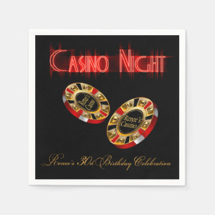 ANPASSNINGSBAR Casino Stil Party ASK MIG 4 NAMN I Pappersservett