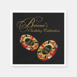 ANPASSNINGSBAR Casino Stil Party ASK MIG 4 NAMN I Pappersservett
