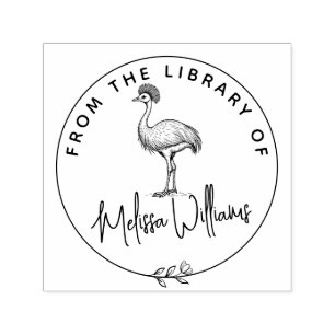 Anpassningsbar Cassowary Ex Libris från Bibliotek Självfärgande Stämpel