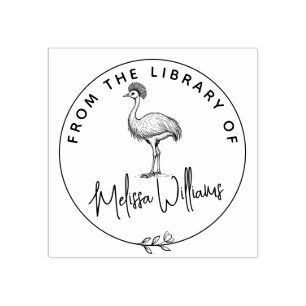 Anpassningsbar Cassowary Ex Libris från Bibliotek Stämpel