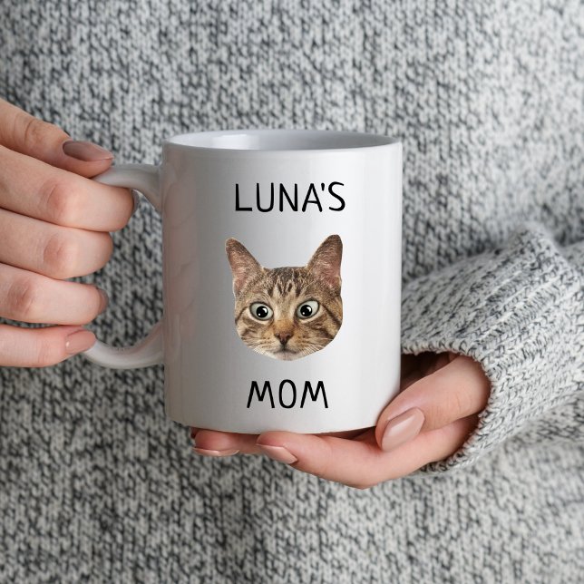 Anpassningsbar Cat Ansikte Photo Namn Cat Mamma Pa Mugg (Skapare uppladdad)
