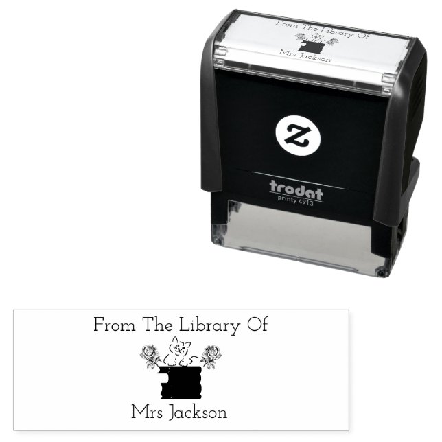 Anpassningsbar CAT Bok Monogram Bok Stamper Frimär Självfärgande Stämpel (In Situ)