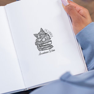 Anpassningsbar Cat Bookplate Stämpel