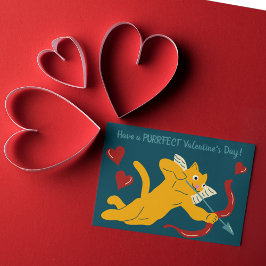 Anpassningsbar Cat Cupid Valelentins dag Vykort