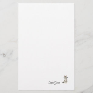 Anpassningsbar Cat Knitting Nål Simple Stationery Brevpapper