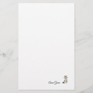 Anpassningsbar Cat Knitting Nål Simple Stationery  Brevpapper