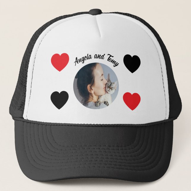 Anpassningsbar Cat Lover-Truckerkeps - Personlig P Keps (Framsida)