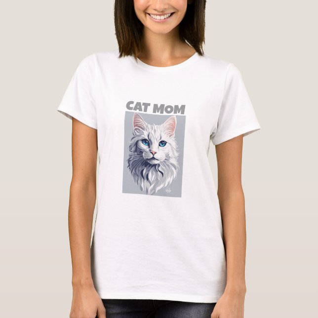 Anpassningsbar Cat Mamma Shirt - Purrfect Mors dag T (Framsida)