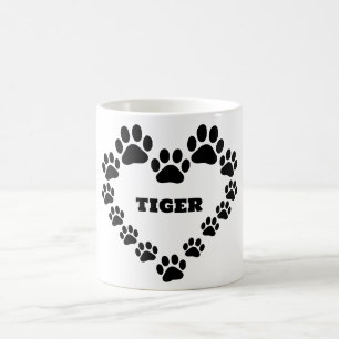 Anpassningsbar Cat Paw Skriv ut hjärtkaffe Mugg