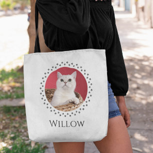 Anpassningsbar Cat Photo Bag - Personlig Pet Gift Tygkasse