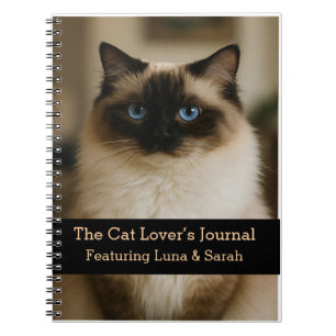 Anpassningsbar Cat Photo Notebook med Namn Cat Lov Anteckningsbok