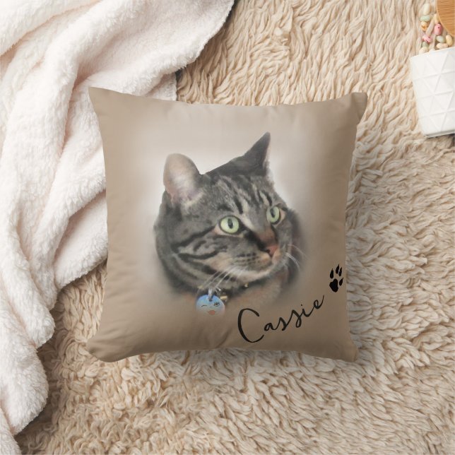 Anpassningsbar Cat Photo personlig Dekorativ kudde (Filt)