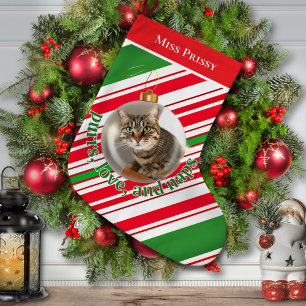 Anpassningsbar Cat Photo Stocking Purrs Kärlek Nap Stor Julstrumpa