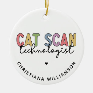 Anpassningsbar CAT Scan Technolog CT Tech Gifts Julgransprydnad Keramik