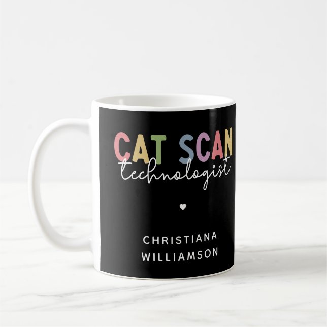 Anpassningsbar CAT Scan Technolog CT Tech Gifts Kaffemugg (Vänster)