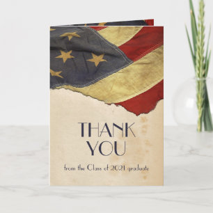 Anpassningsbar Cathy 3- Patriotic Vintage Flagga Tack Kort