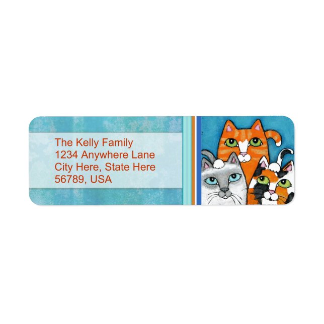 Anpassningsbar Cats-Returetiketter Returadress Etikett (Framsidan)