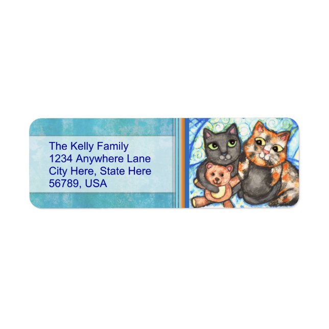Anpassningsbar Cats-Returetiketter Returadress Etikett (Framsidan)